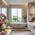 Sådan skaber du et badeværelse med moderne design og blomstrende georginer