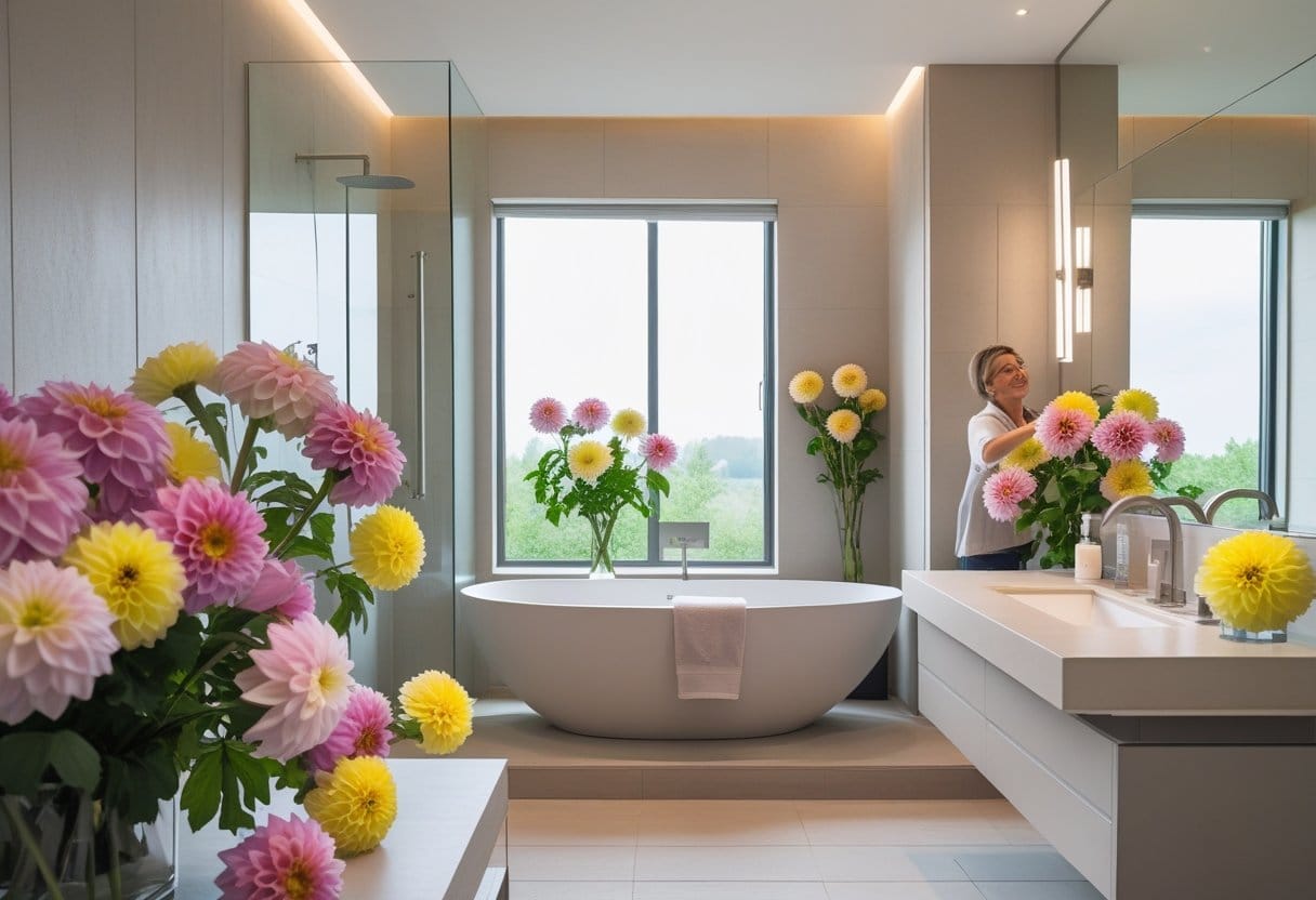 Read more about the article Sådan skaber du et badeværelse med moderne design og blomstrende georginer